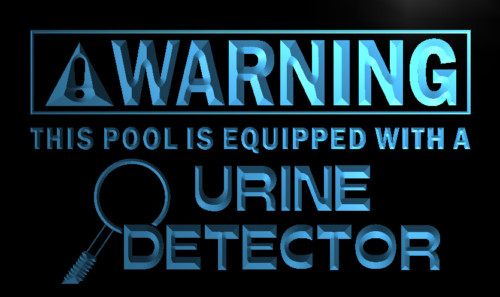 Warning Pool Equipped Urine Detector Neon Sign